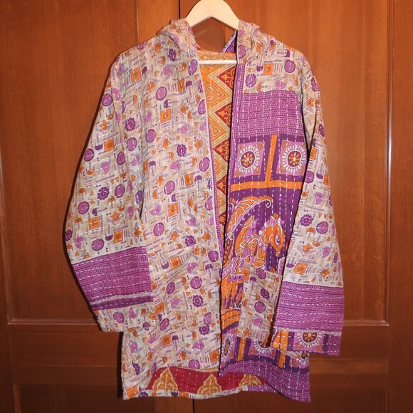 ✨ One-of-a-Kind Kantha Quilted Jacket ✨ - Picture 1 of 6